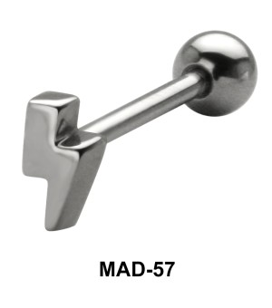 Lightning S316L Tongue Piercing MAD-57